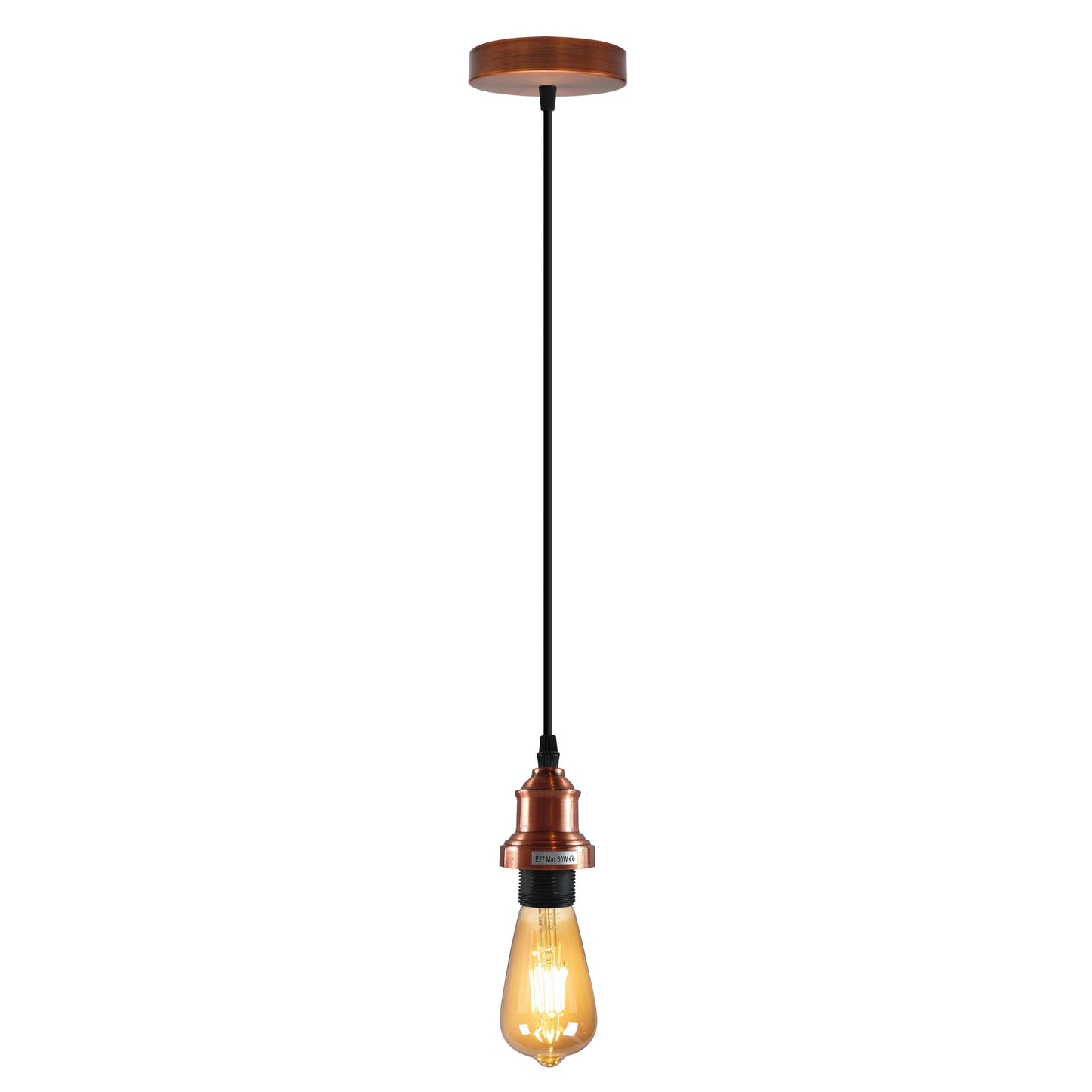 Industrial fixtures E27 Base Metal Screw Lamp Holder with 95cm Cable light set~4457-0