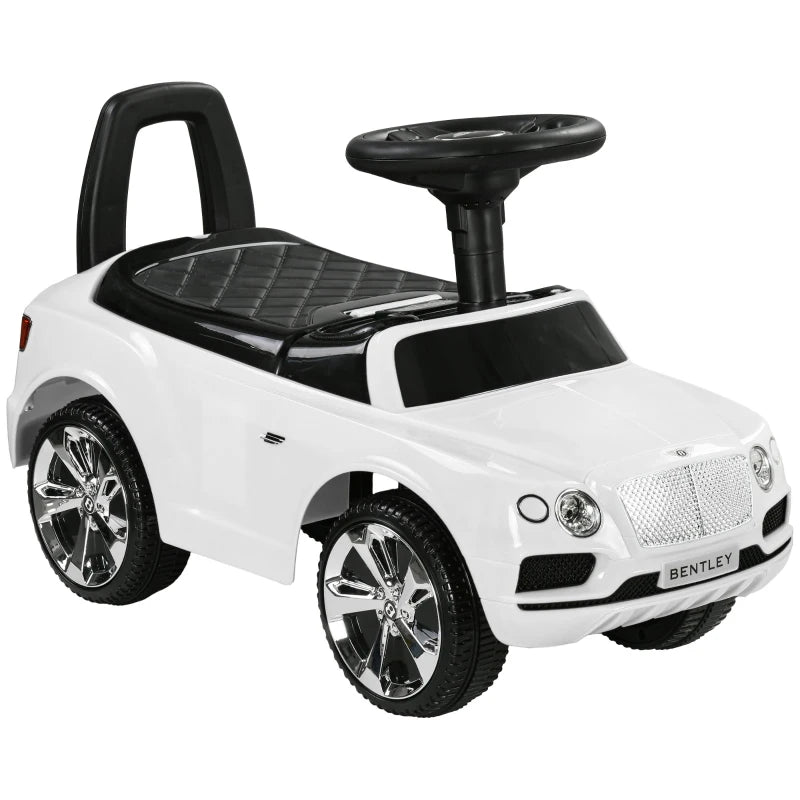 Bentley Bentayga Licensed Foot to Floor Ride on Car, Sliding Car Push Along Car with Under Seat Storage in White by AIYAPLAY-0