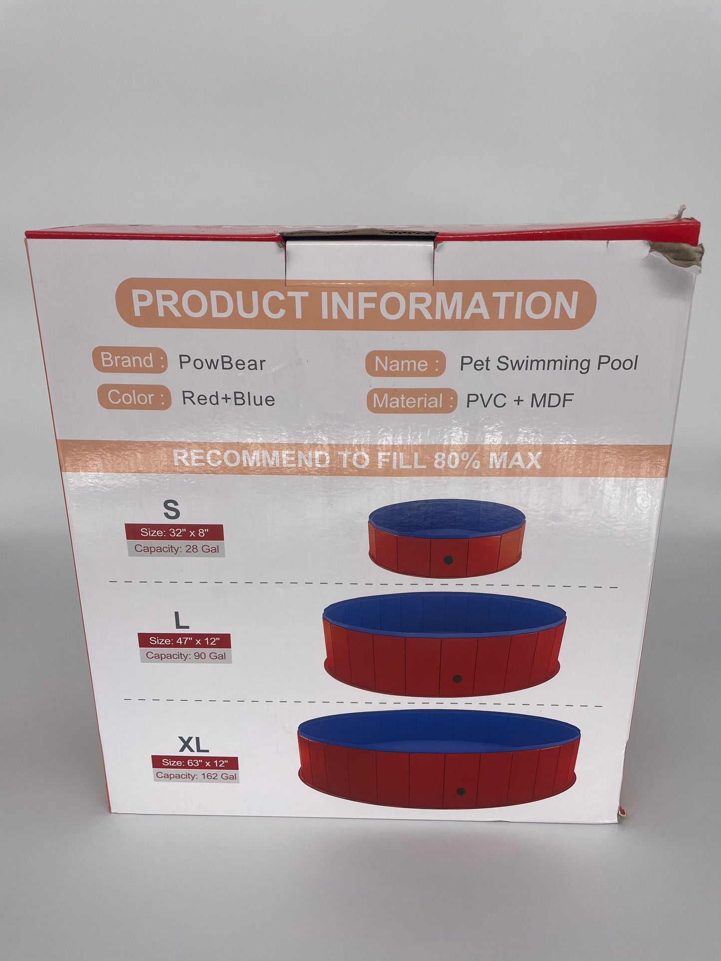 Extra Large PowBear Pet Swimming Pool