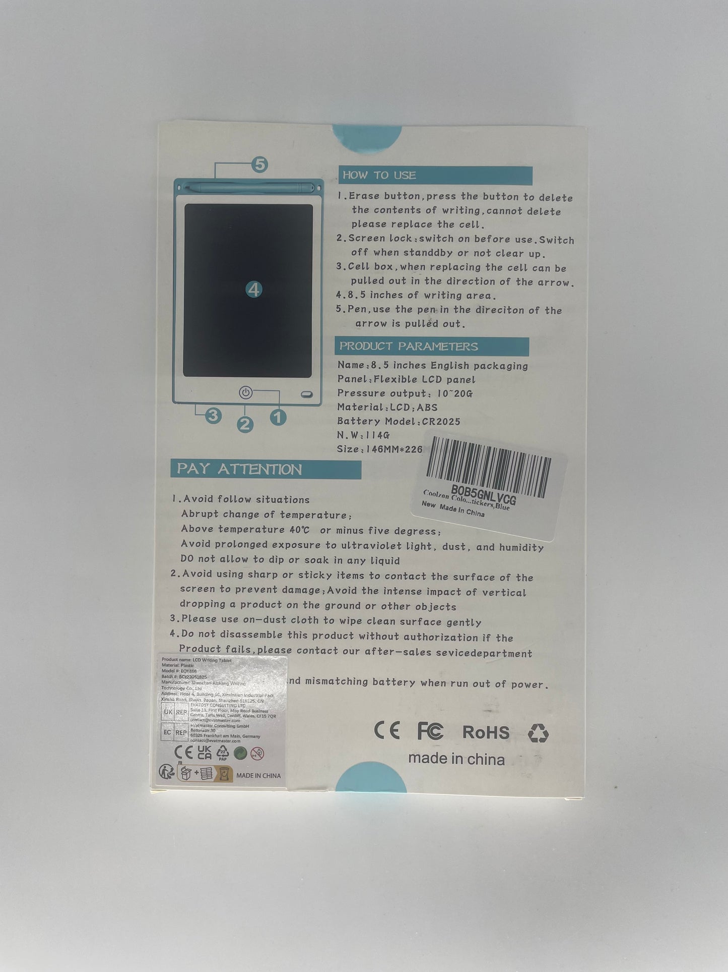 8.5" LCD Writing Tablet