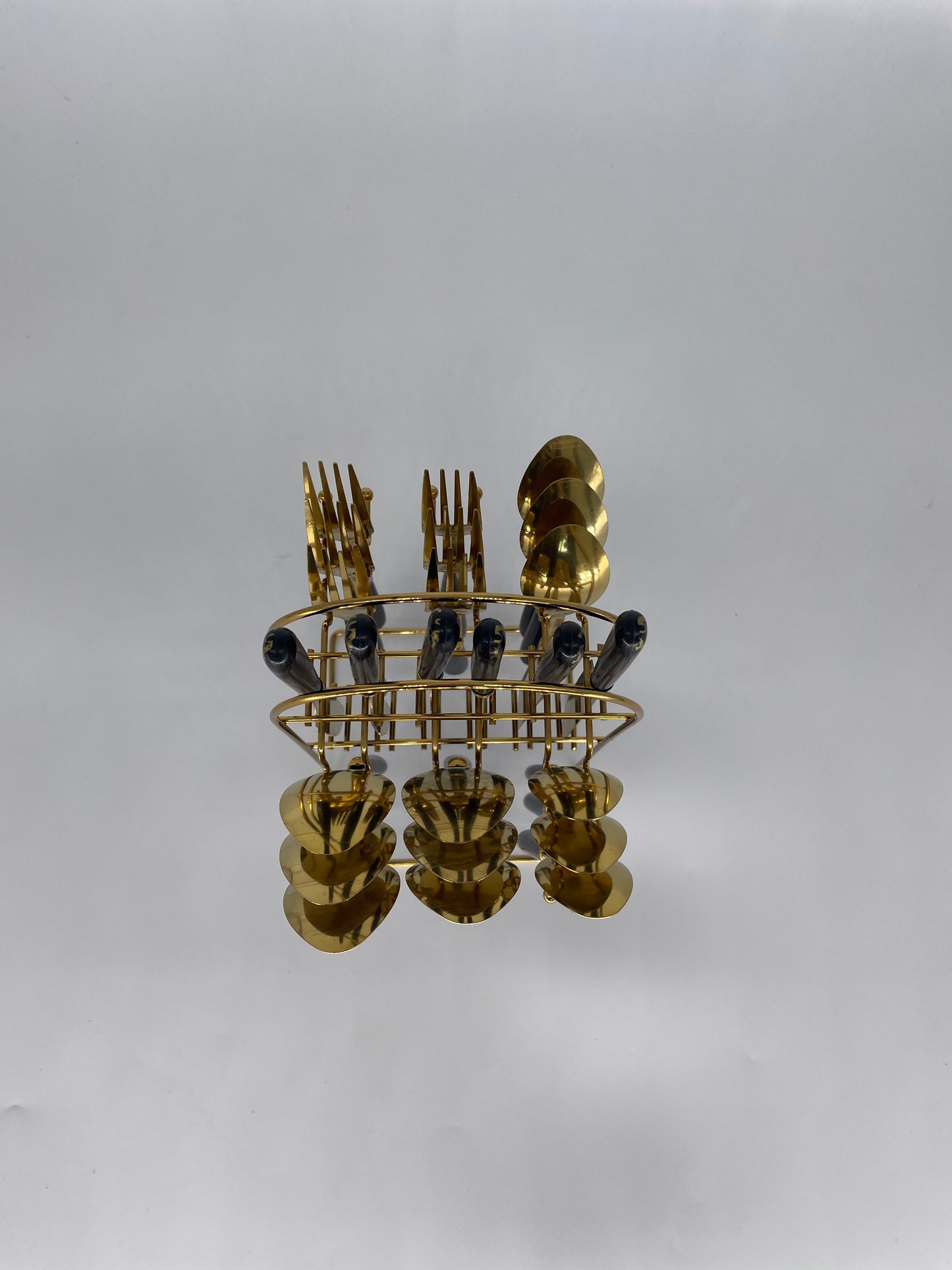 24 Piece Marble Effect Cutlery Set With Stand