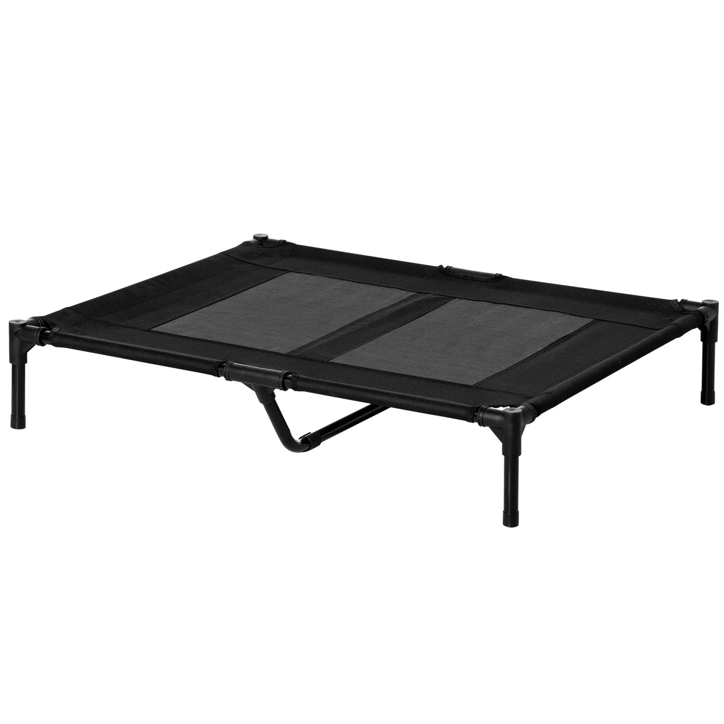 Large Elevated Dog Bed Cat Elevated Lifted Cooling Portable Camping Basket Outdoor Indoor Mesh Pet Cot Metal Frame, Black-0