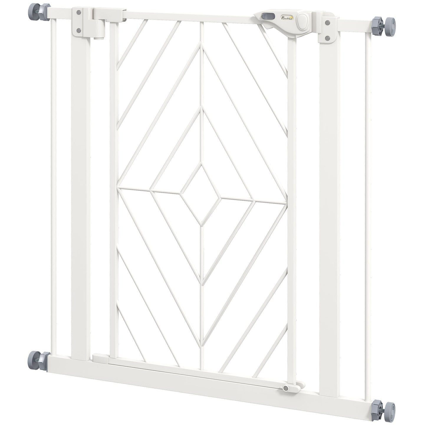Pressure Fit Stair Gate, Dog Gate, with Auto Closing Door, Double Locking, Easy Installation, Openings 74-80cm - White-0