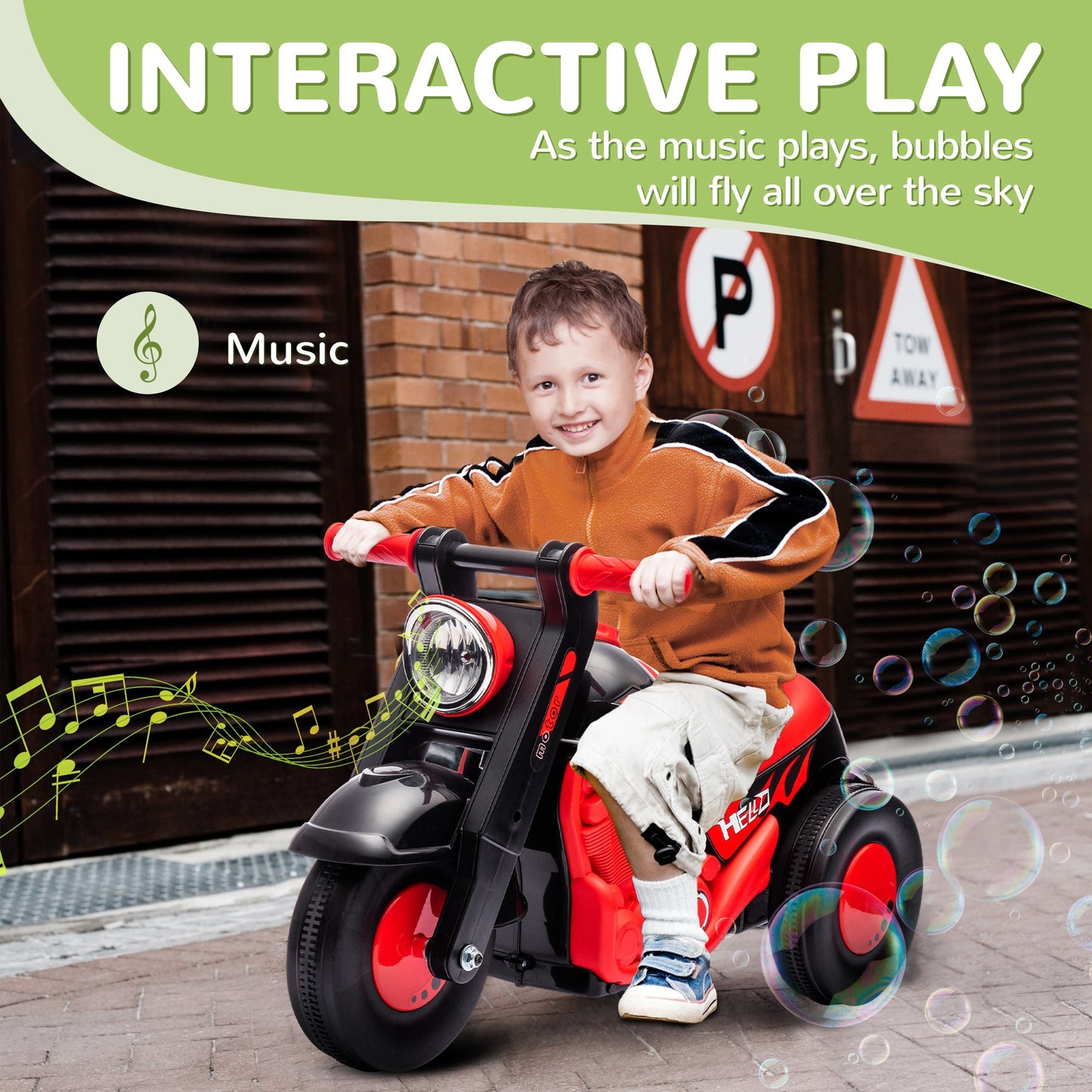 Foot To Floor Sliding Kids Ride On Car with Music, Bubble, for Toddler from 2 to 5 Years Old - Black-3