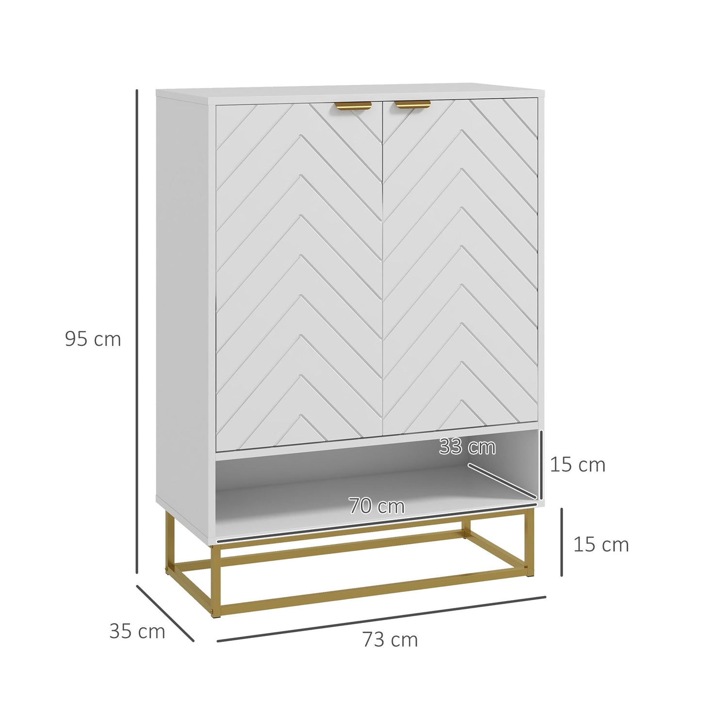 Shoe Storage Cabinet, Modern Shoe Cupboard with Open Shelf, Adjustable Shelf, 6 Vents, Shoe Rack for 12 Pairs of Shoes-2
