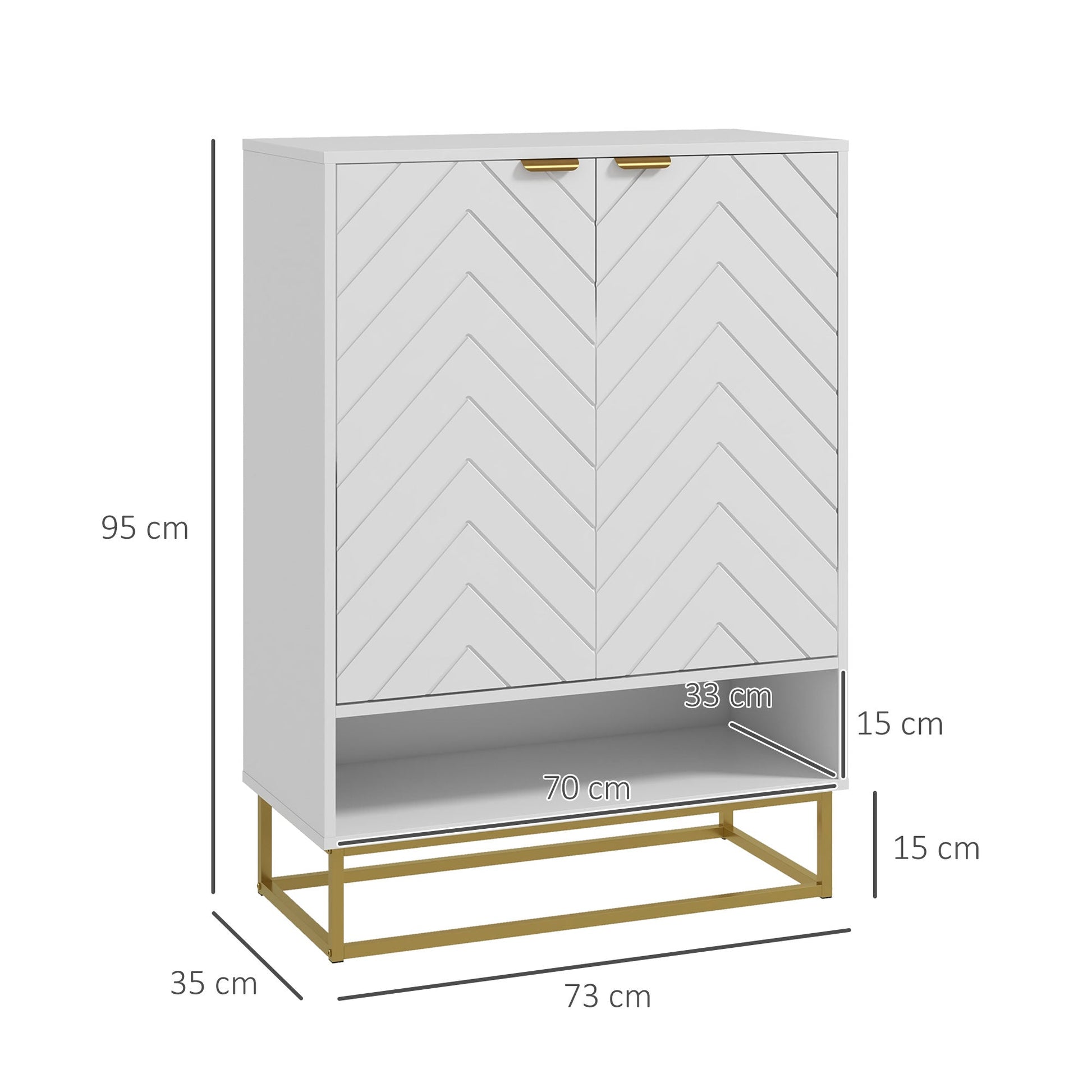 Shoe Storage Cabinet, Modern Shoe Cupboard with Open Shelf, Adjustable Shelf, 6 Vents, Shoe Rack for 12 Pairs of Shoes-2